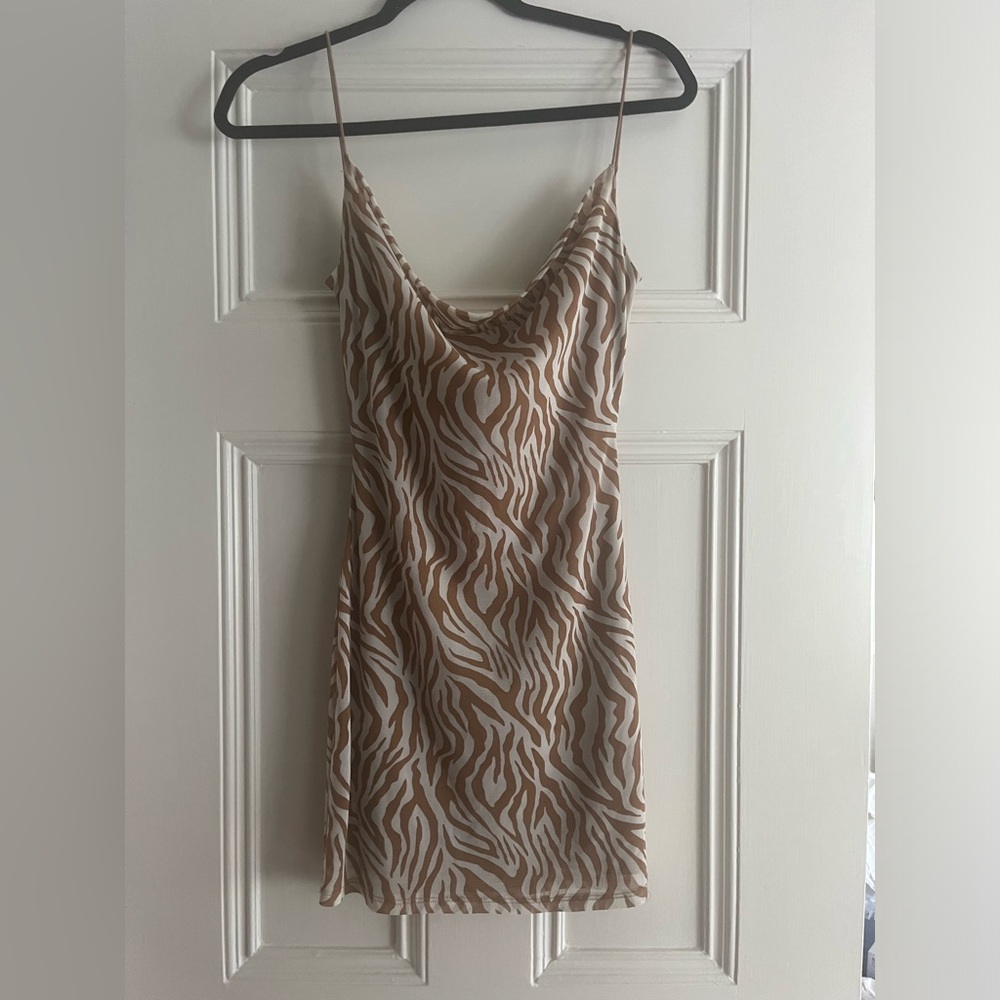 12th tribe cowl neck and back mini dress